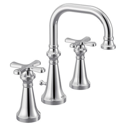 Moen TS44103 Colinet Traditional 2-Handle Widespread Bathroom Faucet Trim with Cross Handles, Valve Required - Chrome 