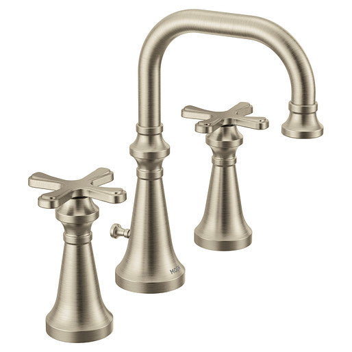 Moen TS44103BN Colinet Traditional 2-Handle Widespread Bathroom Faucet Trim with Cross Handles (Valve Required) in Brushed Nickel 