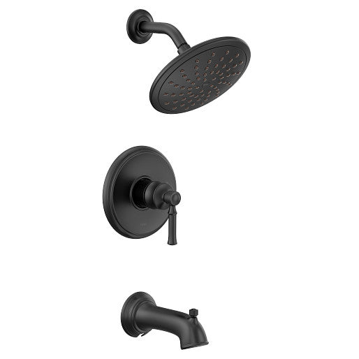 Moen T2283EPBL Dartmoor Posi-Temp® Tub/Shower Trim with Rainshower Showerhead in Matte Black 