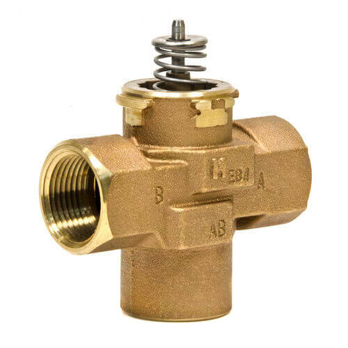 Honeywell Home VCZND6100/U 1-1/4" 3-Way Female NPT VC Valve Assembly Body (8.3 Cv) for Hydronic with 9 CV and Linear Flow | Plumbers Center