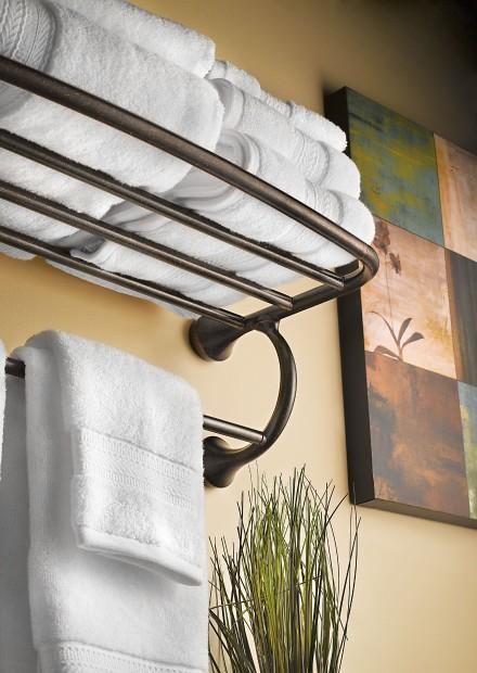 Moen YB2894ORB Eva 24" Wall Mounted Hotel Style Bathroom Towel Shelf - Oil Rubbed Bronze 